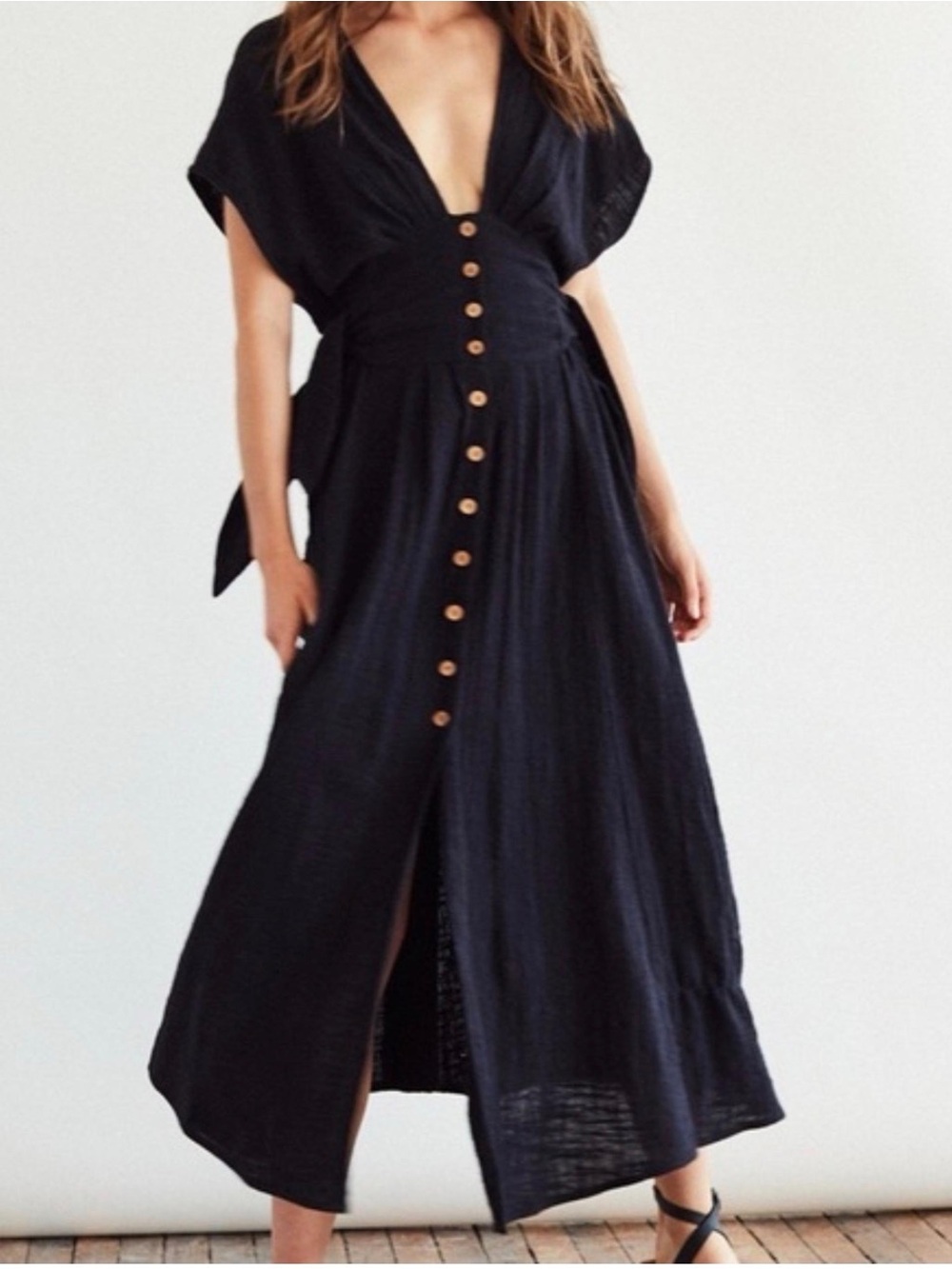 Free people Jacinta midi dress in Black